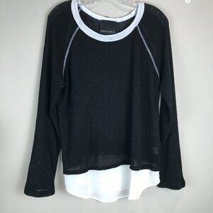 Women's Harlowe & Graham Blk/White Pull over Sweater Size M